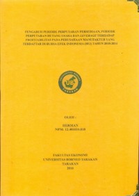 Pengaruh Periode Perputaran Persediaan, Periode Perputaran Hutang Usaha Dan Leverage Terhadap Profitabilit Pada Perusahaan Manufaktur Yang Terdaftar Di Bursa Efek Indonesia (BEI) Tahun 2010-2014