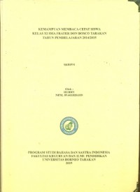 Kemampuan Membaca Cepat Siswa Kelas XI SMA Frater Don Bosco Tarakan Tahun Pembelajaran 2014/2015