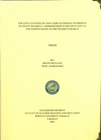 The Effectiveness Of Using SQ3R Technique To Improve Students’ Reading Comprehension In Recount Text At The Eighth Grade Of SMP Negeri 8 Tarakan