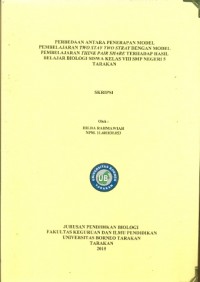 Perbedaan Antara Penerapan Model Pembelajaran Two Stay Two Stray Dengan Model Pembelajaran Think Pair Share Terhadap Hasil Belajar Biologi Siswa Kelas VIII SMP Negeri 5 Tarakan