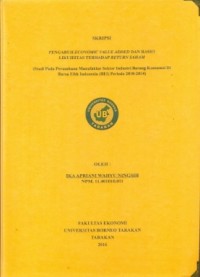 Pengaruh Economic Value Added Dan Rasio Likuiditas Terhadap Return Saham (Studi Pada Perusahaan Manufaktur Sektor Industri Barang Konsumsi Di Bursa Efek Indonesia (BEI) Periode 2010-2014)