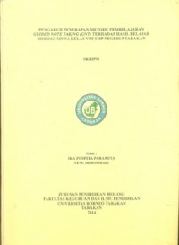 Pengaruh Penerapan Metode Pembelajaran Guided Note Taking (GNT) Terhadap Hasil Belajar Biologi Siswa Kelas VIII SMP Negeri 5 Tarakan