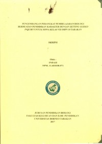 Pengembangan Perangkat Pembelajaran Biologi Bermuatan Pendidikan Karakter Dengan Setting Guided Inquiry Untuk Siswa Kelas VII SMPN 10 Tarakan