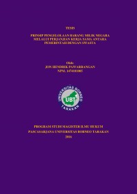 Prinsip Pengelolaan Barang Milik Negara Melalui Perjanjian Kerja Sama Antara Pemerintah Dengan Swasta