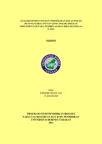 Analisis Dominansi dan Persebaran Kelas Pisces Di Sungai Desa Punan Gong Solok Sebagai Implementasi Pada Pembelajaran Biologi Kelas X SMA