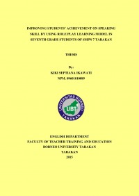 Improving Students’ Achievement On Speaking Skill By Using Role Play Learning Model In Seventh Grade Students Of SMPN 7 Tarakan