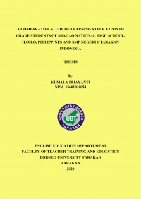 A Comparative Study Of Learning Style At Ninth Grade Students Of Miagao National High School, Iloilo, Philippines And SMP Negeri 1 Tarakan Indonesia