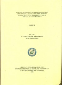 Analisis Kesalahan Penyajian Konsep Dan Prinsip Serta Ilustrasi Materi Biologi Dalam Buku Teks  IPA Kurikulum 2013 SMP Kelas VII Semester II