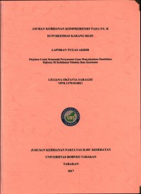Asuhan Kebidanan Komprehensif Pada Ny. R Di Puskesmas Karang Rejo