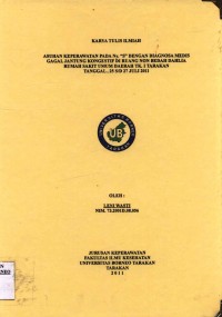 Asuhan Keperawatan Pada Ny. S Dengan Diagnosa Medis Gagal Jantung Kongestif Di Ruang Non Bedah Dahlia Rumah Sakit Umum Daerah Tk. 1 Tarakan Tanggal 25 s/d 27 Juli 2011