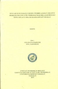 Pengaruh Penerapan Model Pembelajaran Creative Problem Solving (CPS) Terhadap Hasil Belajar Biologi Siswa Kelas X SMA Muhammadiyah Tarakan