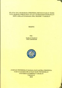 Klausa Dalam Bahasa Indonesia Menggunakan Teori Tata Bahasa Peran Dan Acuan: Studi Kasus Karangan Siswa Kelas XI Bahasa SMA Negeri 1 Tarakan