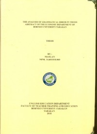 The Analysis Of Grammatical Error In Thesis Abstract Of The Economy Department Of Borneo University Tarakan