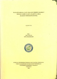 Ragam Bahasa Gaul Dalam Cerpen Marmut Merah Jambu Karya Raditya Dika (Kajian Sosiolinguistik)