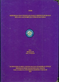 Kedudukan Dan Wewenang  Badan Permusyawaratan Desa Dalam Pembuatan Peraturan Desa