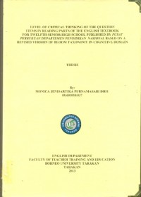 Level Of Critical Thinking Of The Question Items In Reading Parts Of The English Textbook For Twelfth Senior High School Published By Pusat Perbukuan Departemen Pendidikan Nasional Based On A Revised Version Of Bloom Taxonomy In Cognitive Domain