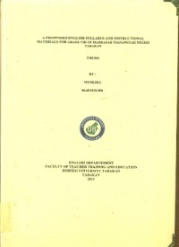 A Propposed English Syllabus and Instructional Materials For Grade VIII Of Madrasah Tsanawiyah Negeri Tarakan