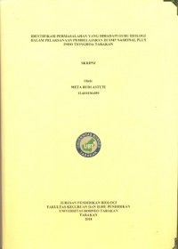 Identifikasi Permasalahan Yang Dihadapi Guru Biologi Dalam Pelaksanaan Pembelajaran Di SMP Nasional Plus Indo Tionghoa Tarakan