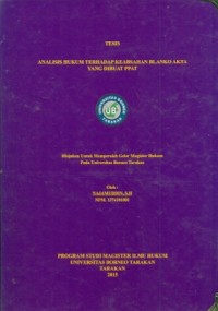 Analisis Hukum Terhadap Keabsahan Blanko Akta Yang Dibuat PPAT