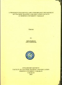 A Proposed English Syllabus For Biology Department Of Teacher Training And Education Faculty At Borneo University Tarakan