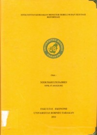 Efektifitas Kebijakan Moneter Sebelum dan Sesudah Reformasi