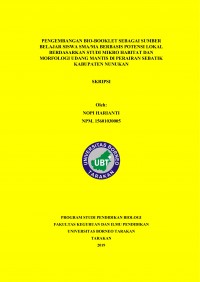 Pengembangan Bio-Booklet Sebagai Sumber Belajar Siswa SMA/MA Berbasis Potensi Lokal Berdasarkan Studi Mikro Habitat dan Morfologi Udang Mantis di Perairan Sebatik Kabupaten Nunukan