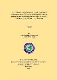 The Effectiveness Of Round Table Technique For The Students’ Writing Skill In Descriptive Text For The Eighth Grade Students At SMP N 3 Tarakan  In Academic Year 2015/ 2016