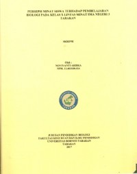 Persepsi Minat Siswa Terhadap Pembelajaran Biologi Pada Kelas X Lintas Minat SMA Negeri 3 Tarakan