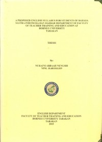 A Proposed English Syllabus For Students Of Bahasa, Sastra Indonesia Dan Daerah Department Of Faculty Of Teacher Training And Education At Borneo University Tarakan