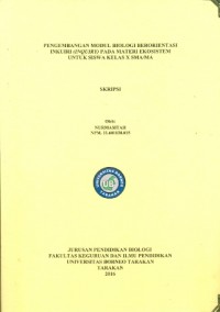 Pengembangan Modul Biologi Berorientasi Inkuiri (Inquiry) Pada Materi Ekosistem Untuk Siswa Kelas X SMA/MA
