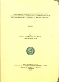 The Correlation Between Learning Style And Students’ Speaking Achievement At Third Semester Of English Department Students At Borneo University
