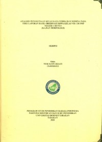 Analisis Penggunaan Kelas Kata Verba dan Nomina Pada Teks Laporan Hasil Observasi Siswa Kelas VII Di SMP Negeri 1 Bunyu (Kajian Morfologi)