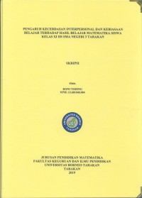 Pengaruh Kecerdasan Interpersonal Dan Kebiasaan Belajar Terhadap Hasil Belajar Matematika Siswa Kelas XI IIS SMA Negeri 3 Tarakan
