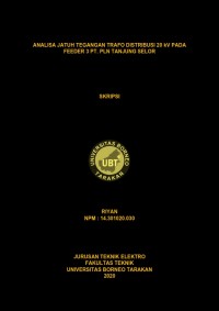 Analisa Jatuh Tegangan Trafo Distribusi 20 kV Pada Feeder 3 PT. PLN Tanjung Selor