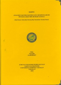 Analisis Faktor-Faktor yang Mempengaruhi Pengeluaran Ibu Rumah Tangga (Studi Kasus: Kelurahan Karang Rejo Kecamatan Tarakan Barat)