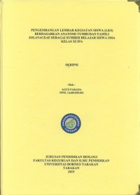 Pengembangan Lembar Kegiatan Siswa (LKS) Berdasarkan Anatomi Tumbuhan Famili Solanaceae Sebagai Sumber Belajar Siswa SMA Kelas XI IPA