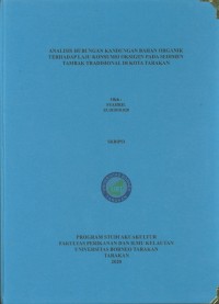 Analisis Hubungan Kandungan Bahan Organik Terhadap Laju Konsumsi Oksigen Pada Sedimen Tambak Tradisional Di Kota Tarakan