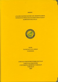Analisis Faktor-Faktor yang Mempengaruhi Pendapatan Pedagang Kuliner Tepian Kayan Kabupaten Bulungan