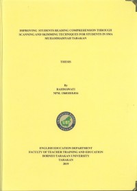 Improving  Students Reading Comprehension Through Scanning And Skimming Techniques For Students In SMA Muhammadiyah Tarakan