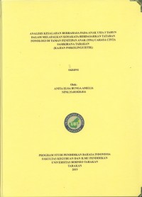 Analisis Kesalahan Berbahasa Pada Anak Usia 3 Tahun Dalam Melafalkan Kosakata Berdasarkan Tataran Fonologi Di Taman Penitipan Anak (TPA) Cahaya Cinta Sasikirana Tarakan (Kajian Psikolinguistik)