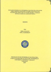 Pengaruh Pendekatan Pendidikan Matematika Realistik (PMR) Terhadap Kemampuan Pemecahan Masalah Matematika Siswa Kelas VII SMP Negeri 3 Tarakan Di Tinjau Dari Gaya Kognitif Siswa