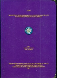 Kedudukan Hukum Perkawinan Adat Dayak Lundayeh Dalam Hukum Perkawinan Nasional