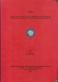 Tugas Dan Fungsi Lembaga Pemasyarakatan Dalam Pembinaan Narapidana Penyalahgunaan Narkotika
