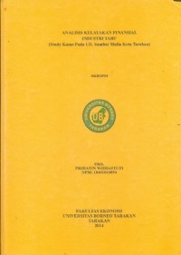 Analisis Kelayakan Finansial Industri Tahu (Study Kasus Pada UD Sumber Mulia Kota Tarakan)