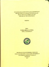 Analisis Kesalahan Penyajian Konsep Dan Prinsip Serta Ilustrasi Materi Dalam Buku Teks IPA Kurikulum 2013 SMP Kelas VIII Semester II