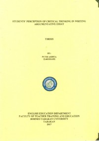 Students’ Perception Of Critical Thinking In Writing Argumentative Essay