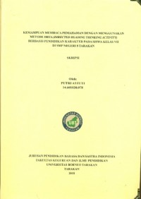 Kemampuan Membaca Pemahaman Dengan Menggunakan Metode DRTA (Directed Reading Thinking Activity) Berbasis Pendidikan Karakter Pada Siswa Kelas VII Di SMP Negeri 8 Tarakan
