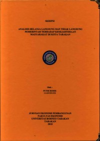 Analisis Belanja Langsung Dan Tidak Langsung Pemerintah Terhadap Kesejahteraan Masyarakat Di Kota Tarakan