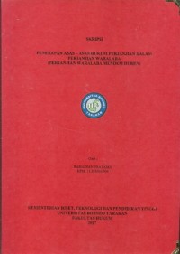 Penerapan Asas – Asas Hukum Perjanjian Dalam Perjanjian Waralaba (Perjanjian Waralaba Mendem Duren)