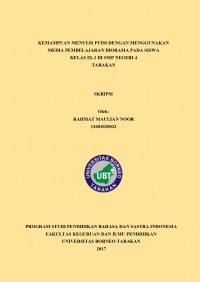 Kemampuan Menulis Puisi Dengan Menggunakan Media Pembelajaran Diorama pada Siswa Kelas IX-1 di SMP Negeri 4 Tarakan
